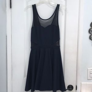 Mesh Navy Blue Cocktail Dress